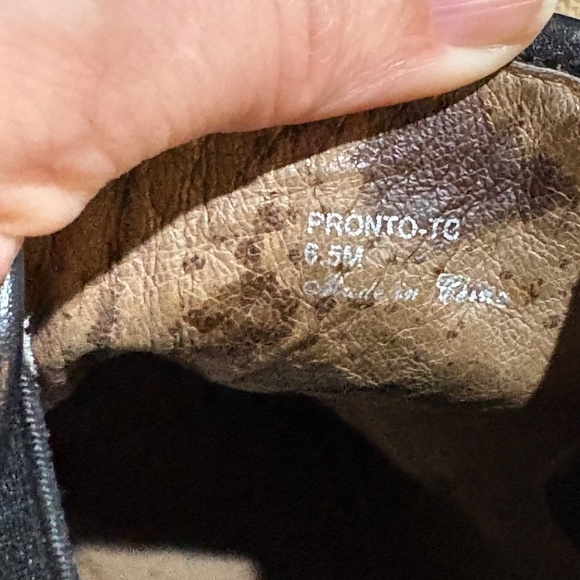 Donald Pliner Women Pronto Leather Ankle Bootie Sz 6.5 Pullon Western City Rodeo - Picture 9 of 10